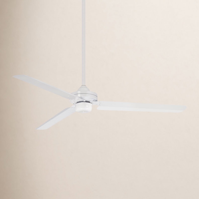 54" Steal 3 - Blade Propeller Ceiling Fan, Flat White