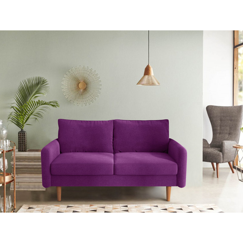 Morrone 57.8'' Velvet Loveseat, Eggplant Velvet