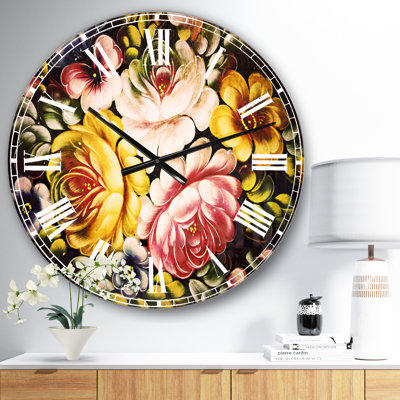 Bouquet de fleurs numériques - Horloge murale traditionnelle