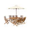 Maren 8 - Person Acacia Wood Patio Dining Set with Extendable Oval Table , Cushions Included-274723155