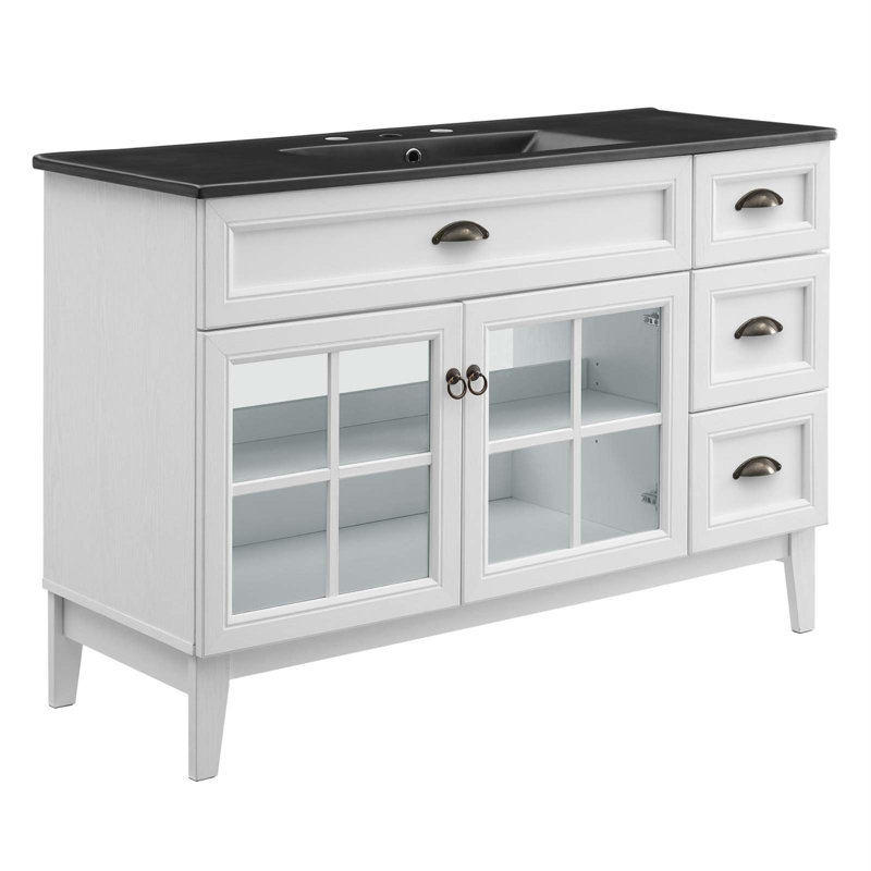 Isle Cabinet 48" W x 19" D x 34" H Single Bathroom Vanity
