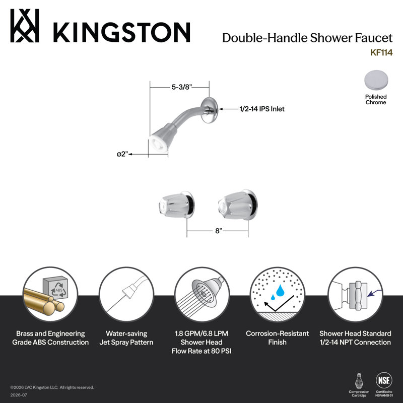 Kingston Brass Generic Double-Handle Shower Faucet