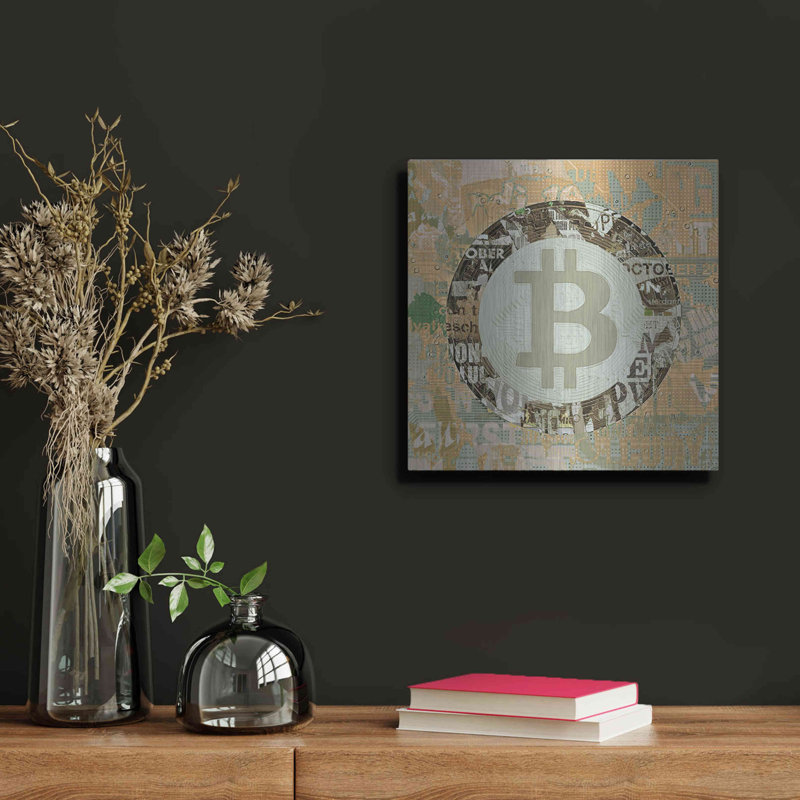 «Bitcoin Crypto-monnaie 2-3» par Irena Orlov, art mural en métal, H 12 po x l 12 po