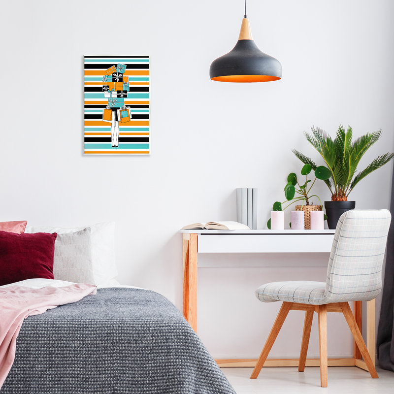 Art mural de boîtes empilées par Martina Pavlova, H 19 po x l 13 po