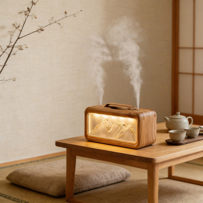 Humidificateur d'air de bureau à la maison pour chambre à coucher, Brown