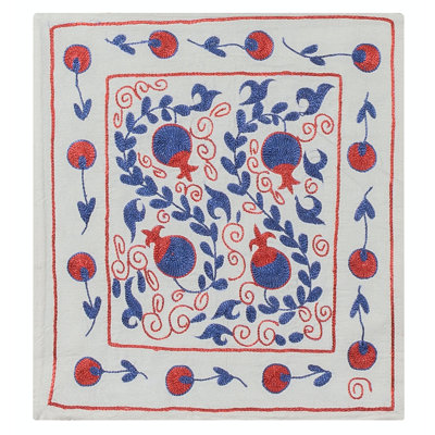 Housse de coussin brodée à la main en mélange de soie et de coton, housse de coussin décoratif, housse de coussin décoratif. 17 x 18 po