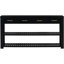 Élégante console en bois de pin noir, 4 tiroirs, 2 tablettes, console décorative en bois de pin, mobilier de maison moderne