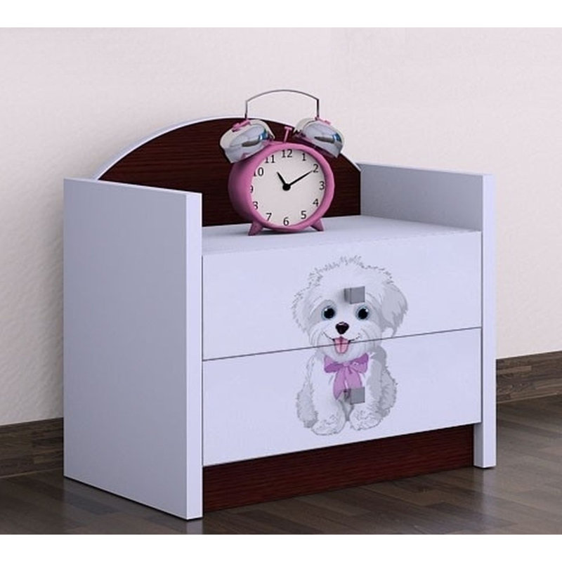 Jaiden 2 Drawer Nightstand, Dark Brown