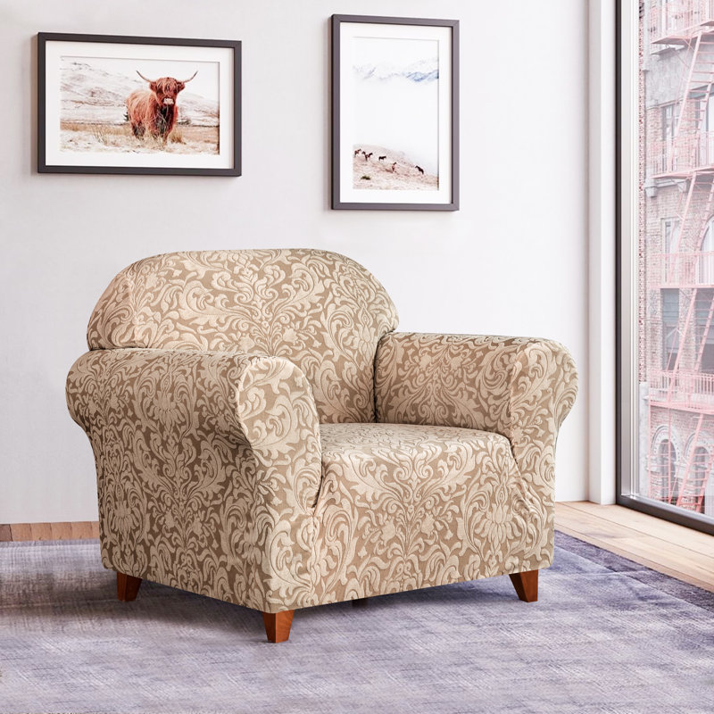 Box Cushion Armchair Slipcover, Oatmeal