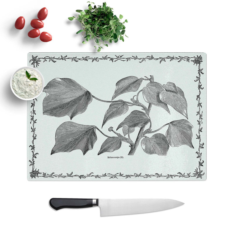 Tempered Glass The Ivy Melanocarpa by Shirley Hibberd Chopping Board, 28.5 cm W x 20 cm L