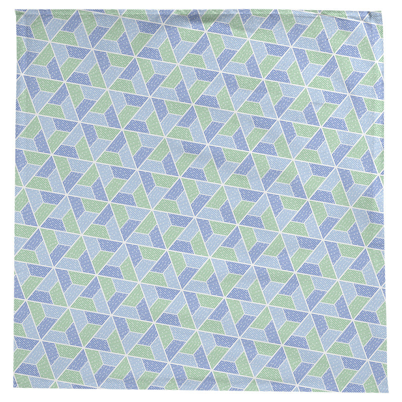 Leffel Trapezoids Tablecloth, Blue/Green