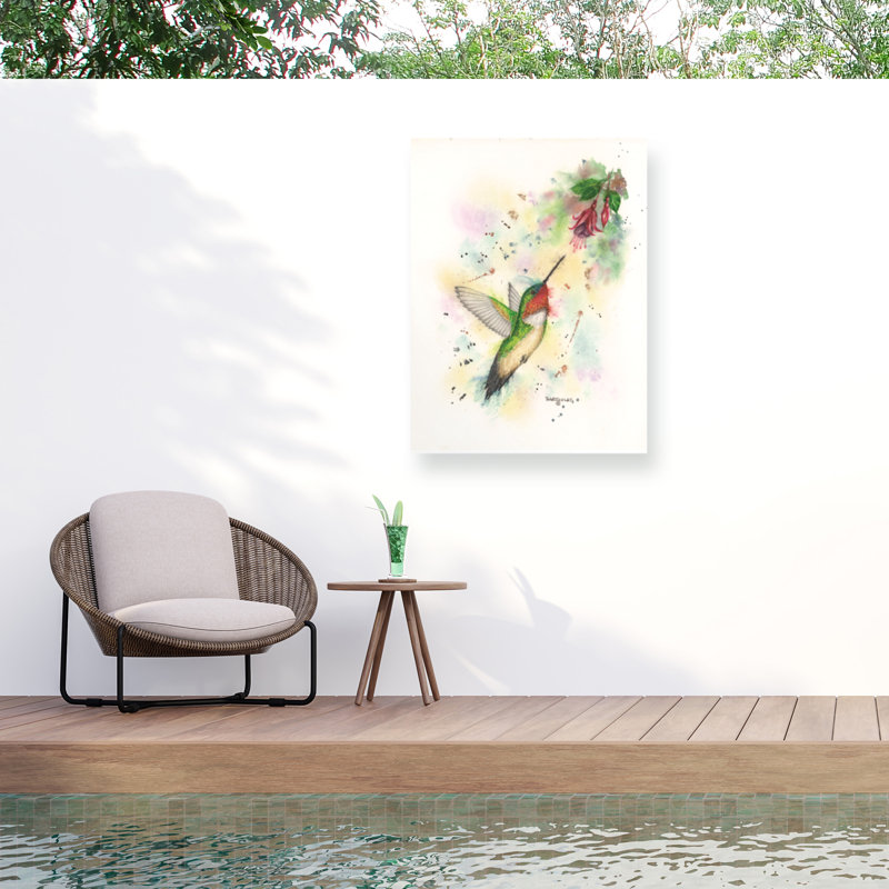 Toile d'extérieur fuchsia Dave Bartholet, H 18 po x l 24 po