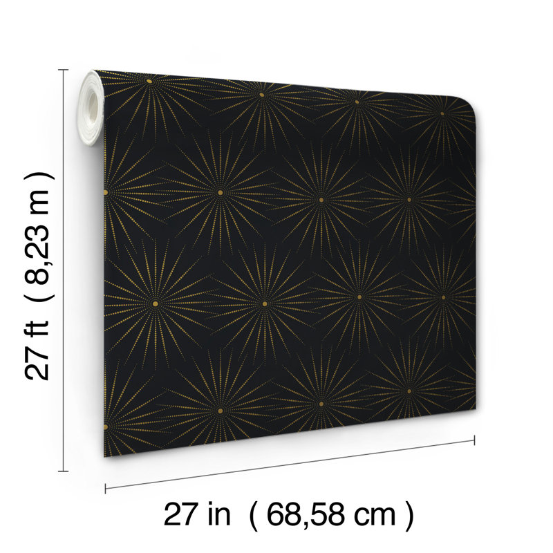 Starlight Abstract Double Roll, Black/Gold