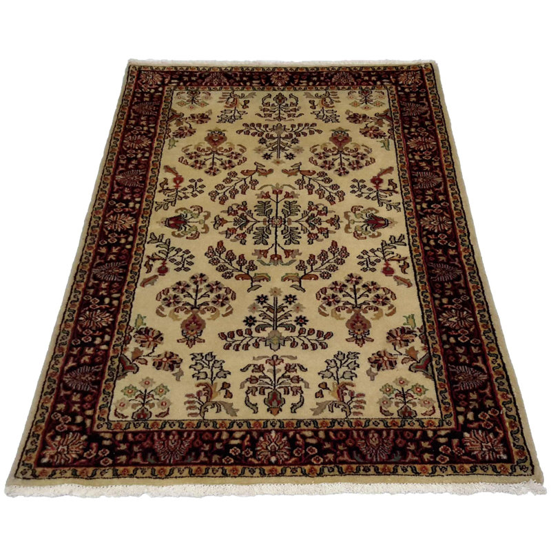 Panchita Hand Woven Cotton and Wool Floral and Oriental Area Rug
