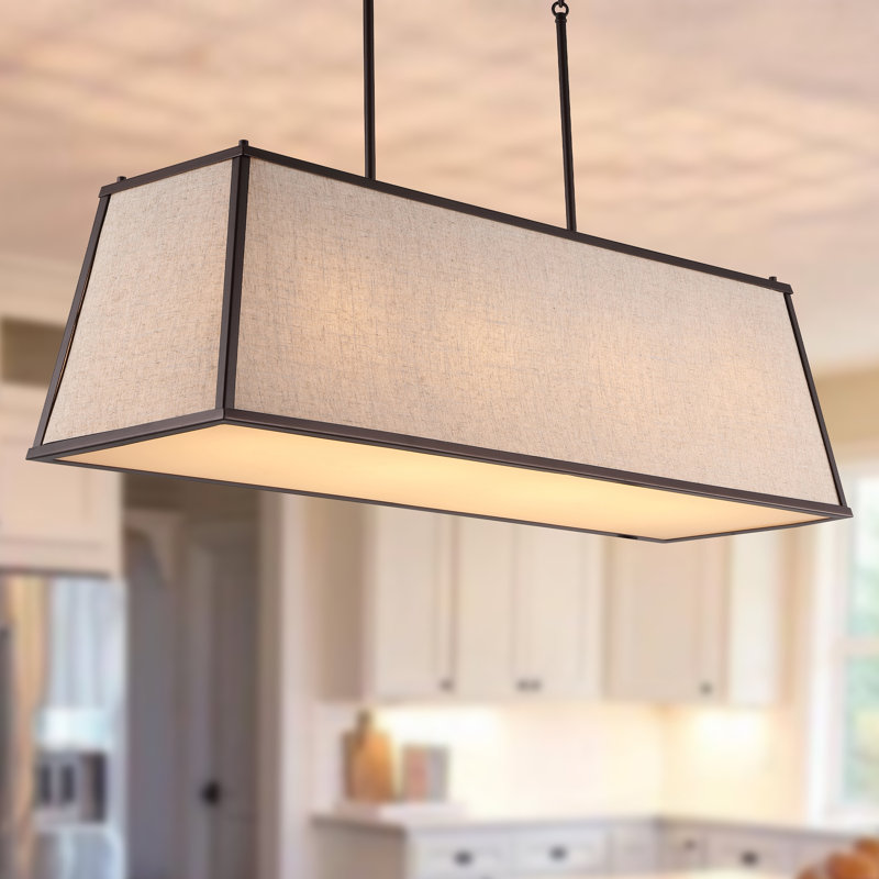 Luminaire suspendu rectangulaire à 4 lumières pour îlot de cuisine Myionna