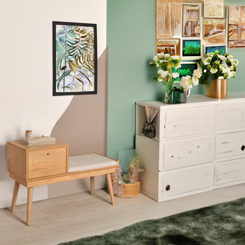 Banc de rangement en bois massif Hiliary