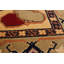 Tapis décoratif en laine de conception unique noué à la main des années 1980 5 pi 4 po x 7 pi 7 po Beriguette en jaune/crème foncé/bleu foncé