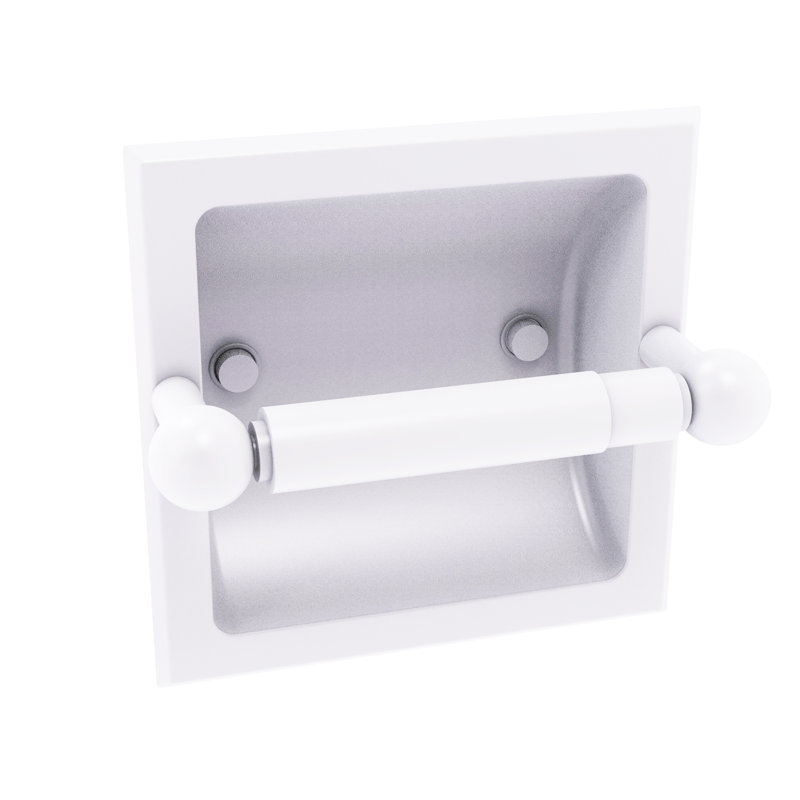Porte-papier hygiénique encastré Dalston, Blanc mat