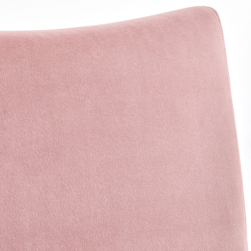Upholstered Slipper Chair, Pink Velvet
