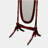 59.25-inch tall standing wooden floor mirror - elliptical, adjustable horseshoe-shaped mirror