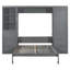 Grand lit escamotable mural avec garde-robe, tiroirs et tablettes - Grand lit escamotable pliable, gris-123641480