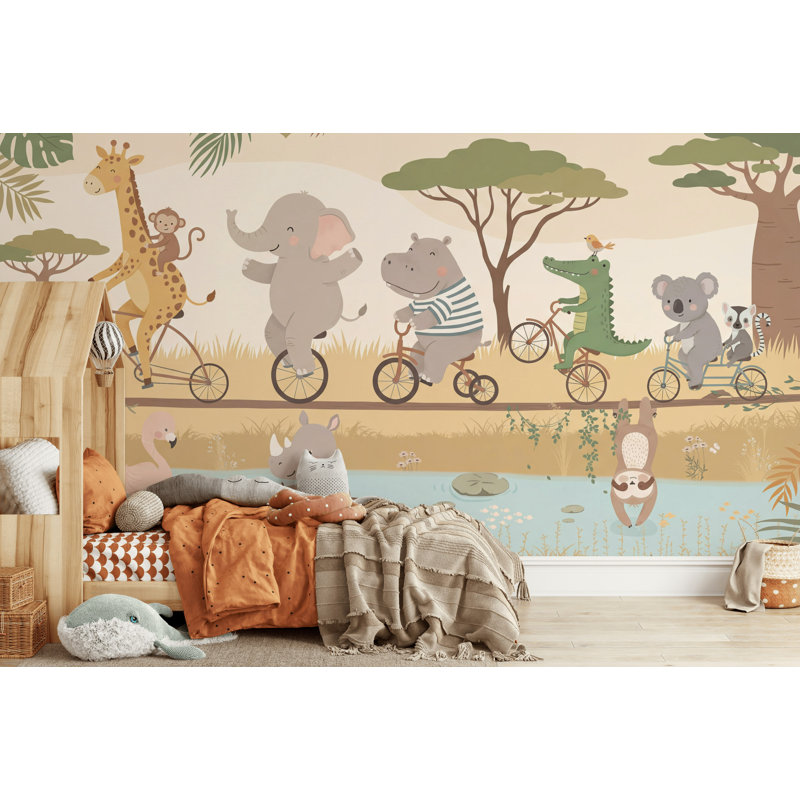 Papier peint animaux, animaux de la nature, 160 po x 108 po, Peler et coller
