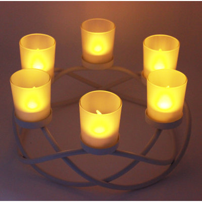Centre de table avec porte-bougie ronde