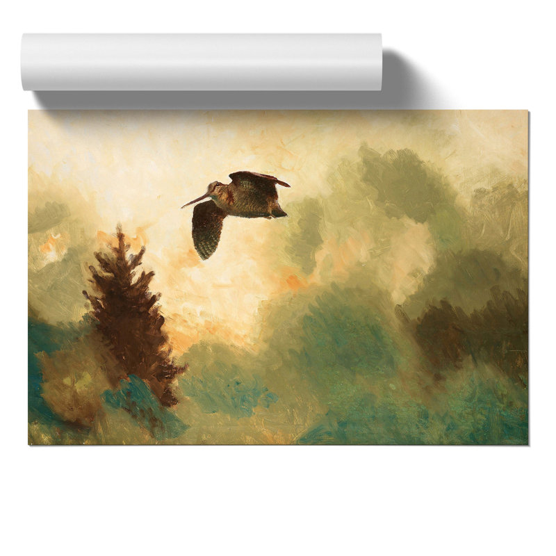Snipe Bird by Bruno Liljefors - Frameless Print, 30cm H x 42cm W x 0.1cm D