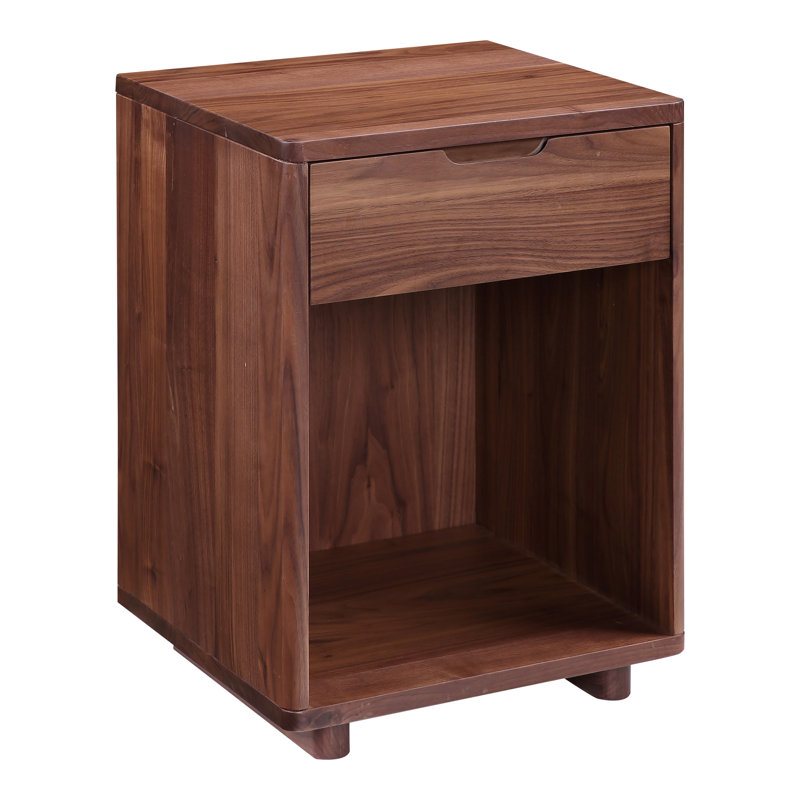 1 - Drawer Nightstand, Walnut