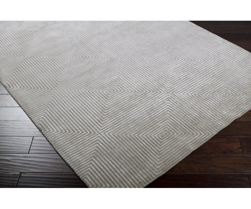 Gray Hand-Knotted Wool and Viscose 2' x 3' Rug