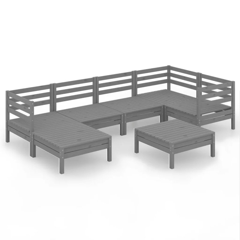 Anguila 7 Pieces Sofa Seating Group, Grey