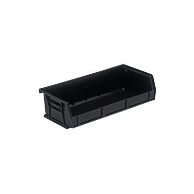  QUS232BK Ultra Stack & Hang Heavy Duty Part Organizer Black Bins 6" L x 11" W x 3" H 8 Pack