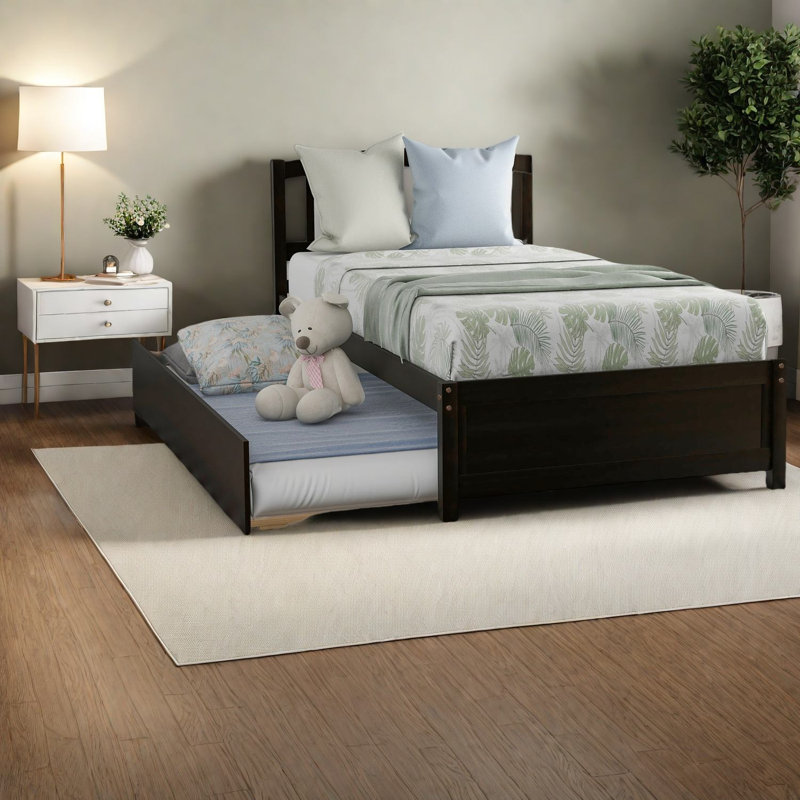 Lits simples peu encombrants, fabrication en bois massif, style moderne pour les salles familiales