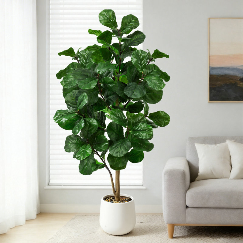 Figuier artificiel 6 pi 6 pi - Grand arbre artificiel, 106 feuilles réalistes, grand arbre figuier en forme de figuier réaliste pour bureau à domicile, salon, coin, porche, décoration intérieure