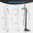 37-1/2" Solid Brass Floor Mounted Bathtub Faucet Freestanding Tub Filler with Handheld Shower-100041408