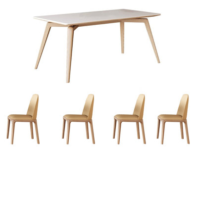 Contemporary Ash Wood Dining Chairs Set