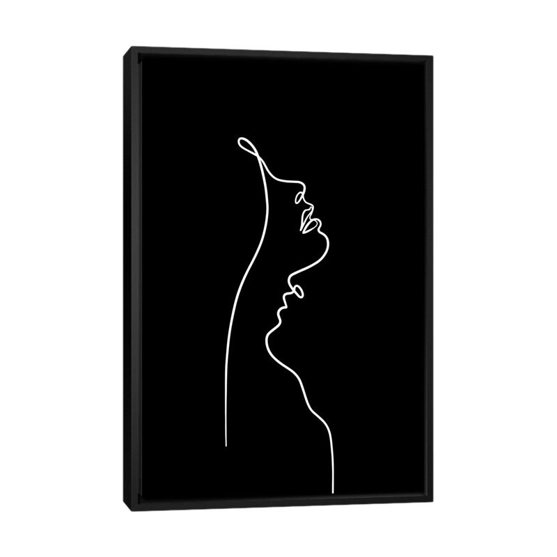 Impression de dessin « Lip like Compass-noir Edition » par Dane Khy, H 48 po x l 32 po x P 1,5 po, Toile avec cadre noir