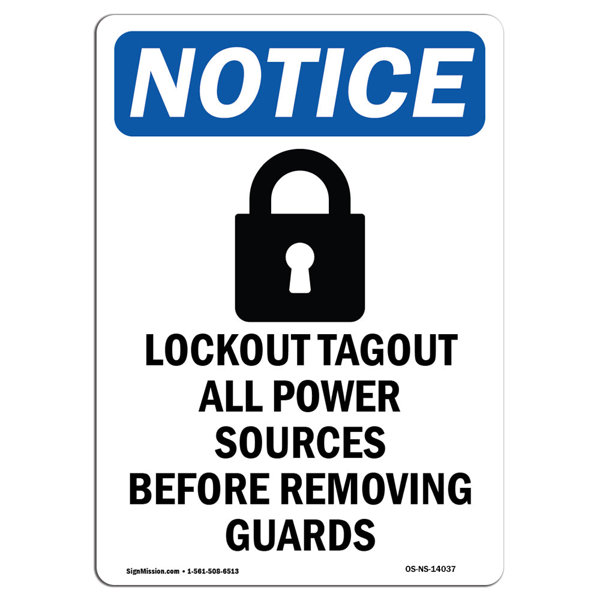 SignMission Lockout Tagout All Sign with Symbol | Wayfair