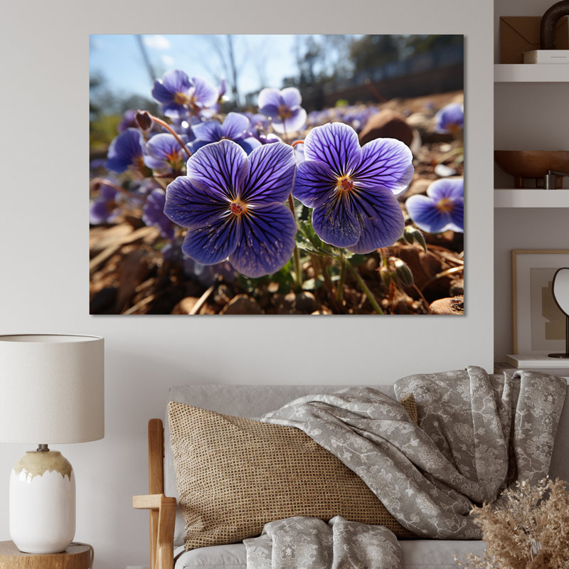 " Vibrant Violets Field Photo I ", 24" H x 32" W, Wrapped Canvas