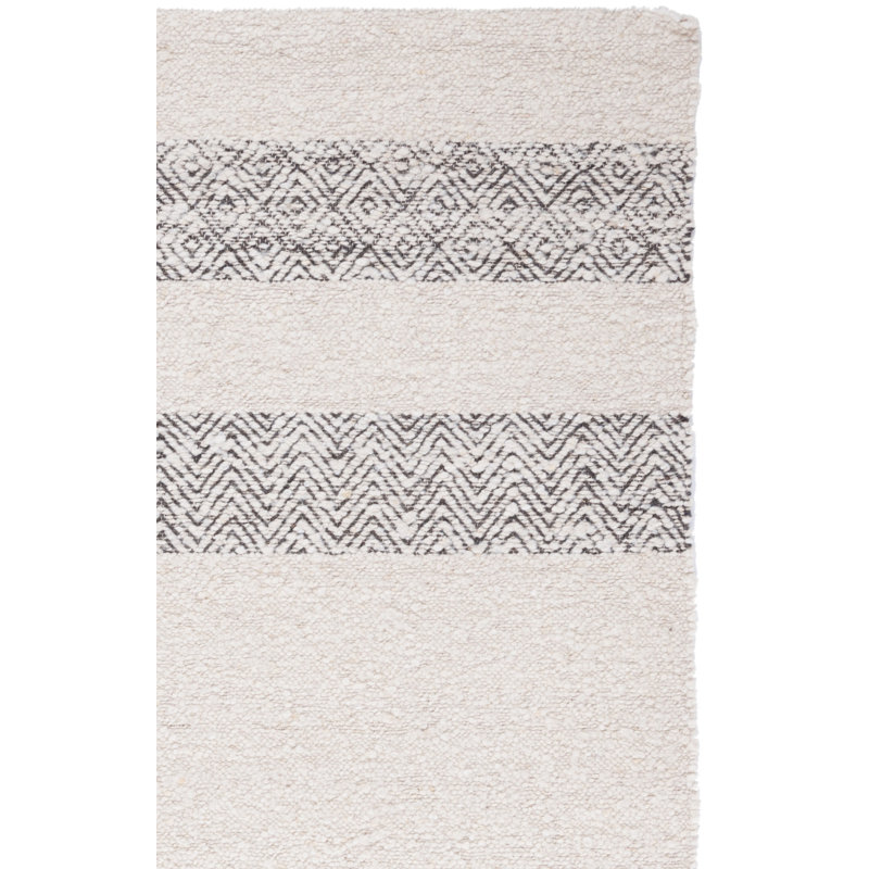 Tapis ivoire en laine / coton tissé à la main Abbie-James Natura, Rectangle 2 pi x 3 pi