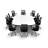 Rectangle 12 Person Flip Top 72'' L Modular Training Table and Chair Set with Casters and Modesty Panel and Cable Management