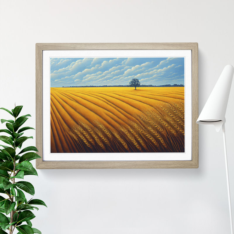 Magical Wheat Field - Framed Print, 34cm H x 46cm W x 2cm D, Oak