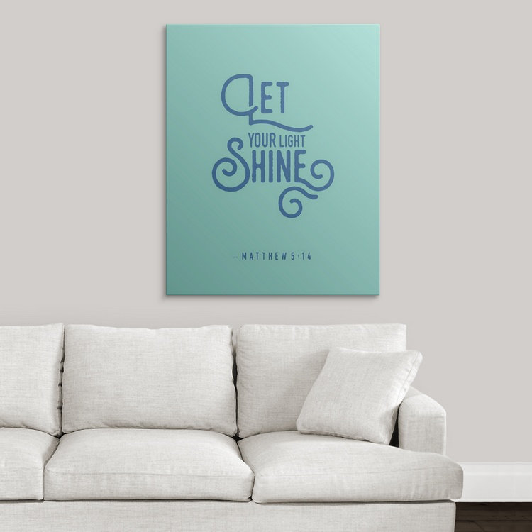 «Matthew 5: 14 - Scripture Art», reproduction d'art textuel, H 10 po x l 8 po x P 1,5 po, Toile