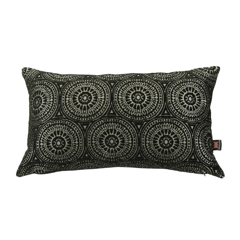 Chilton Geometric Rectangular Cushion, Black
