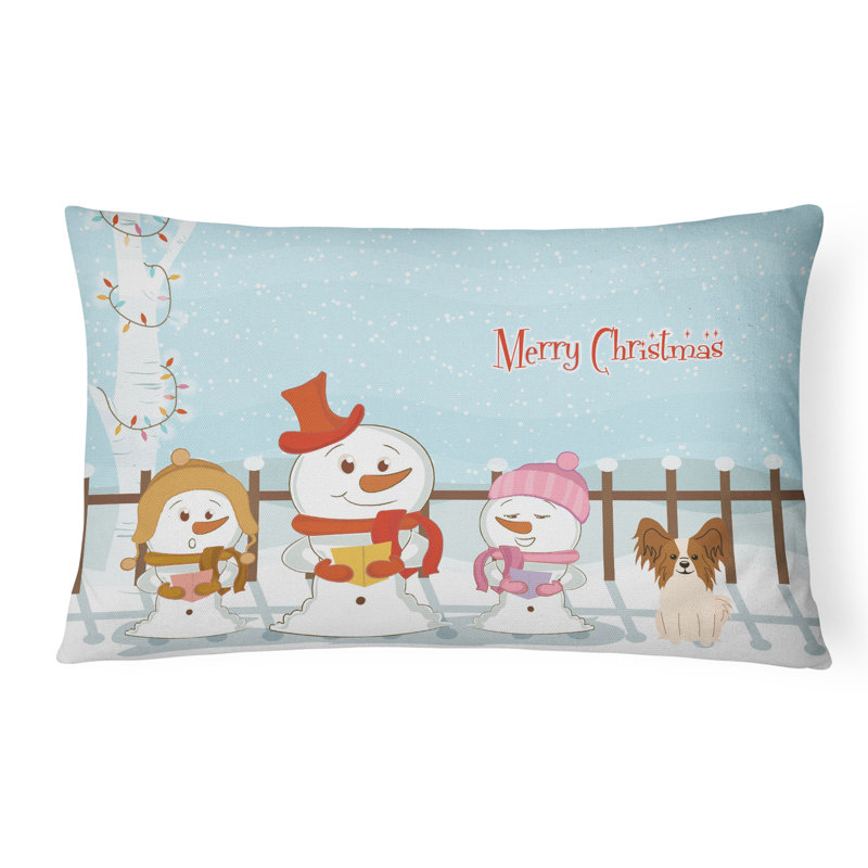 Coussin lombaire intérieur / extérieur Merry Christmas, Rouge / blanc