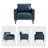 37 " Faux Leather Accent Chair Spacious Upholstered Armchair Set Of 2-193610281
