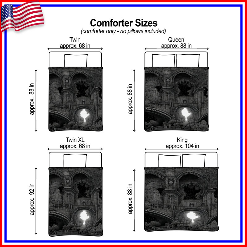 Architecture Bedding Buildings Comforter Gothic, King