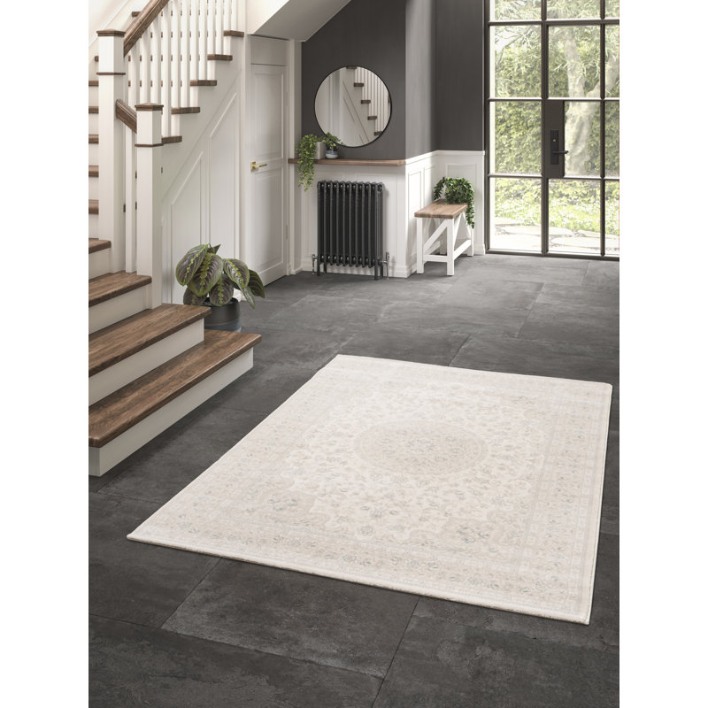 Langres Smooth Low Pile Antique Cream Rug, Rectangle 200 x 290cm