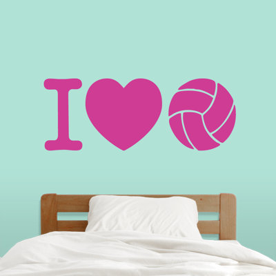 Décalcomanie murale i love volleyball