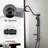 Wall Mounted Shower Assembly With 8" Rain Head And 5 Handheld In Bronze Shine Stainless Steel Dual Arrangement Oil Rubbed